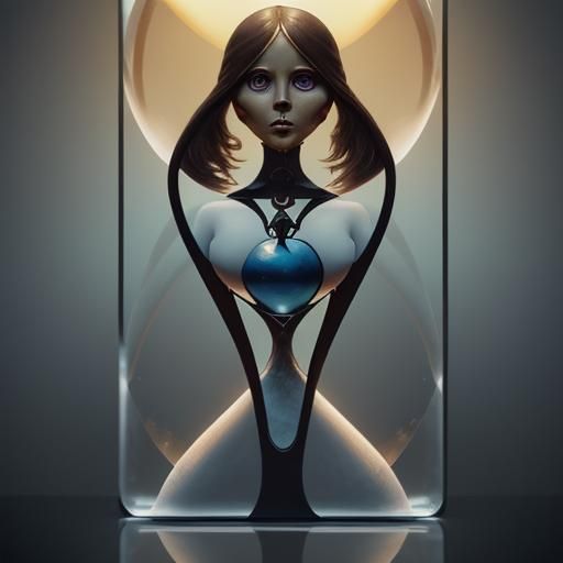 Pop Art Sculpture of Woman in Geometric Style