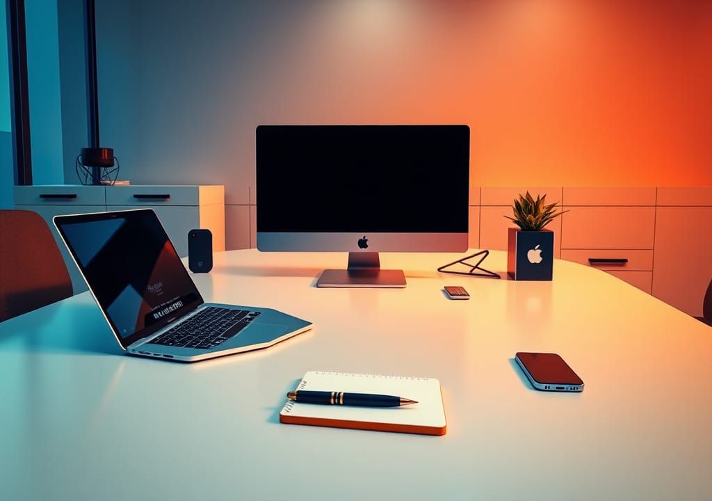 Modern Office Setup in Hyper-Realistic Computer-Generated St...