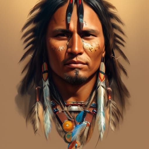Detailed Portrait of Native American Man in Unreal Engine