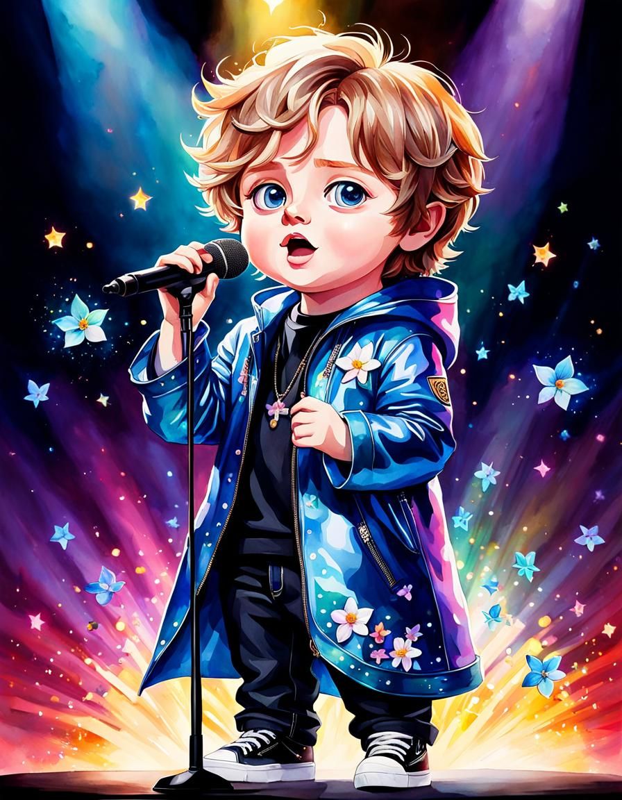 Chibi Lewis Capaldi performing Forget Me