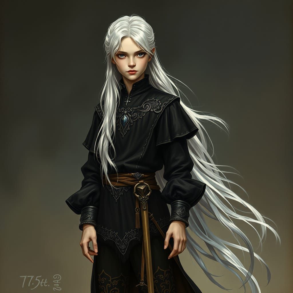 Tall Dark Knight in Moonlit Medieval Garb