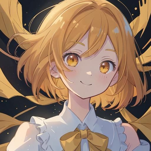 Anime Portrait of Golden-Haired Heroine in Victorian Dress