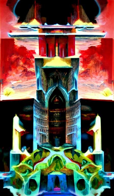 Detailed Tower of Babel in Hyperrealism