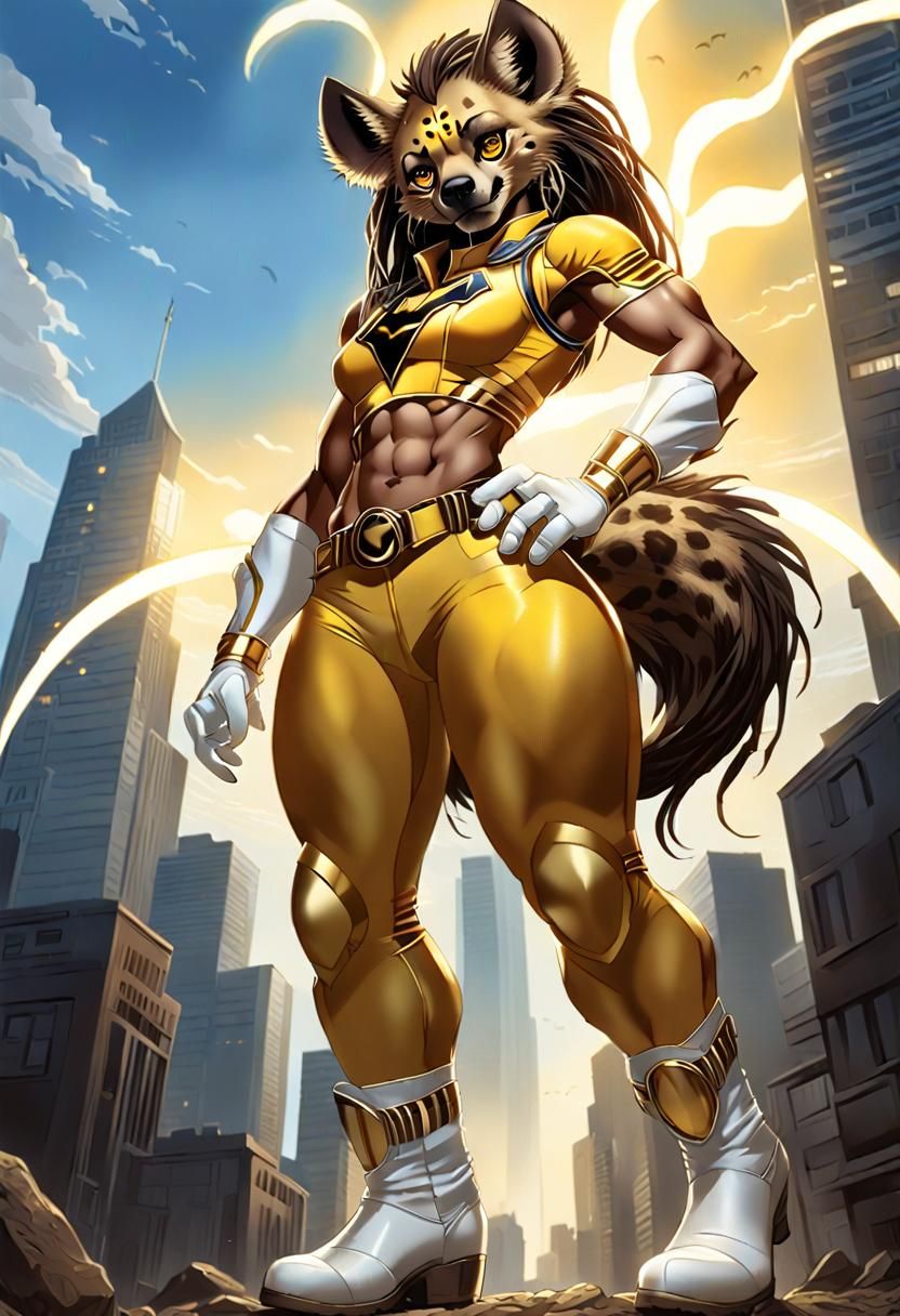 Gigantic Hyena Superhero in Comic Book Style