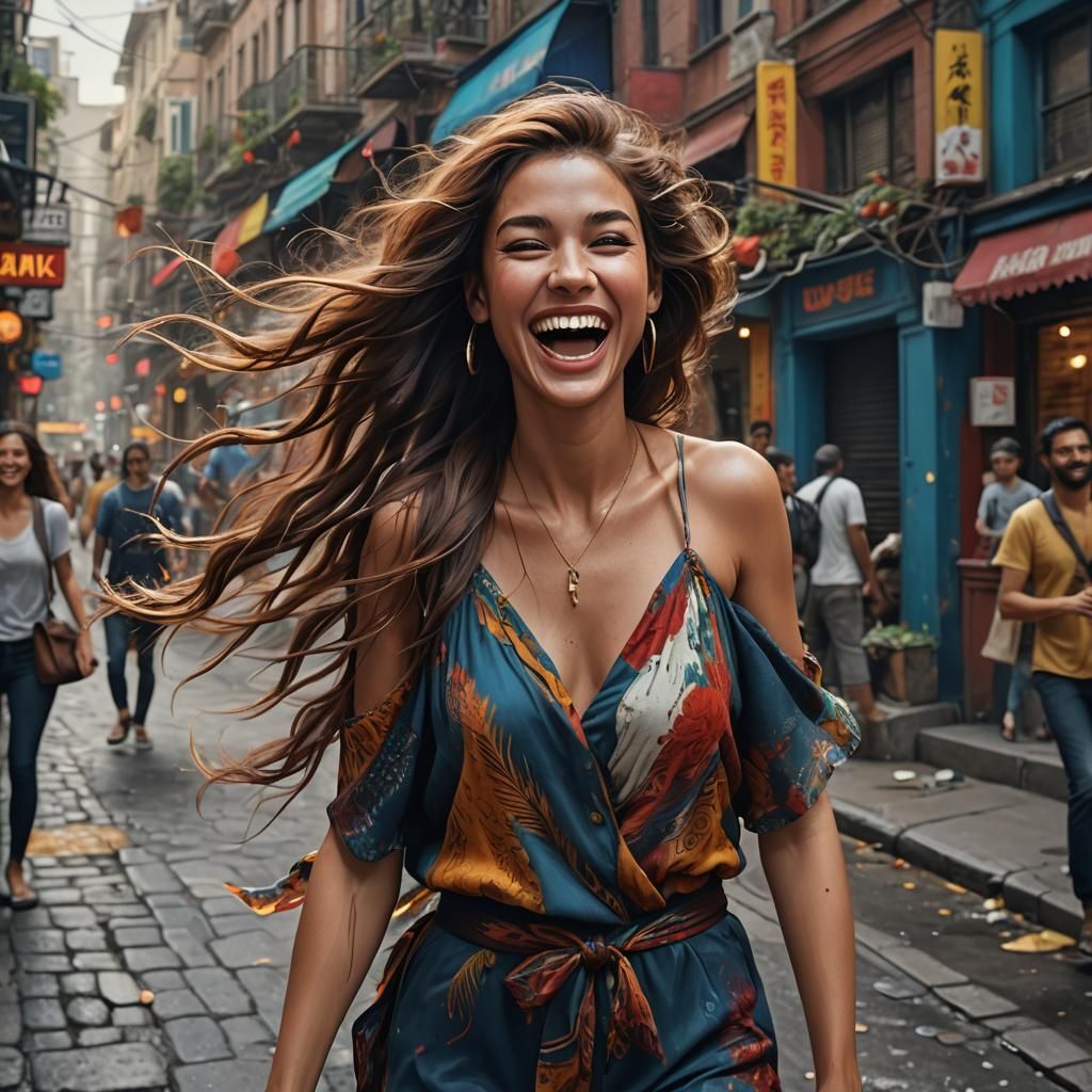 Woman with Exotic Hair Stops Traffic