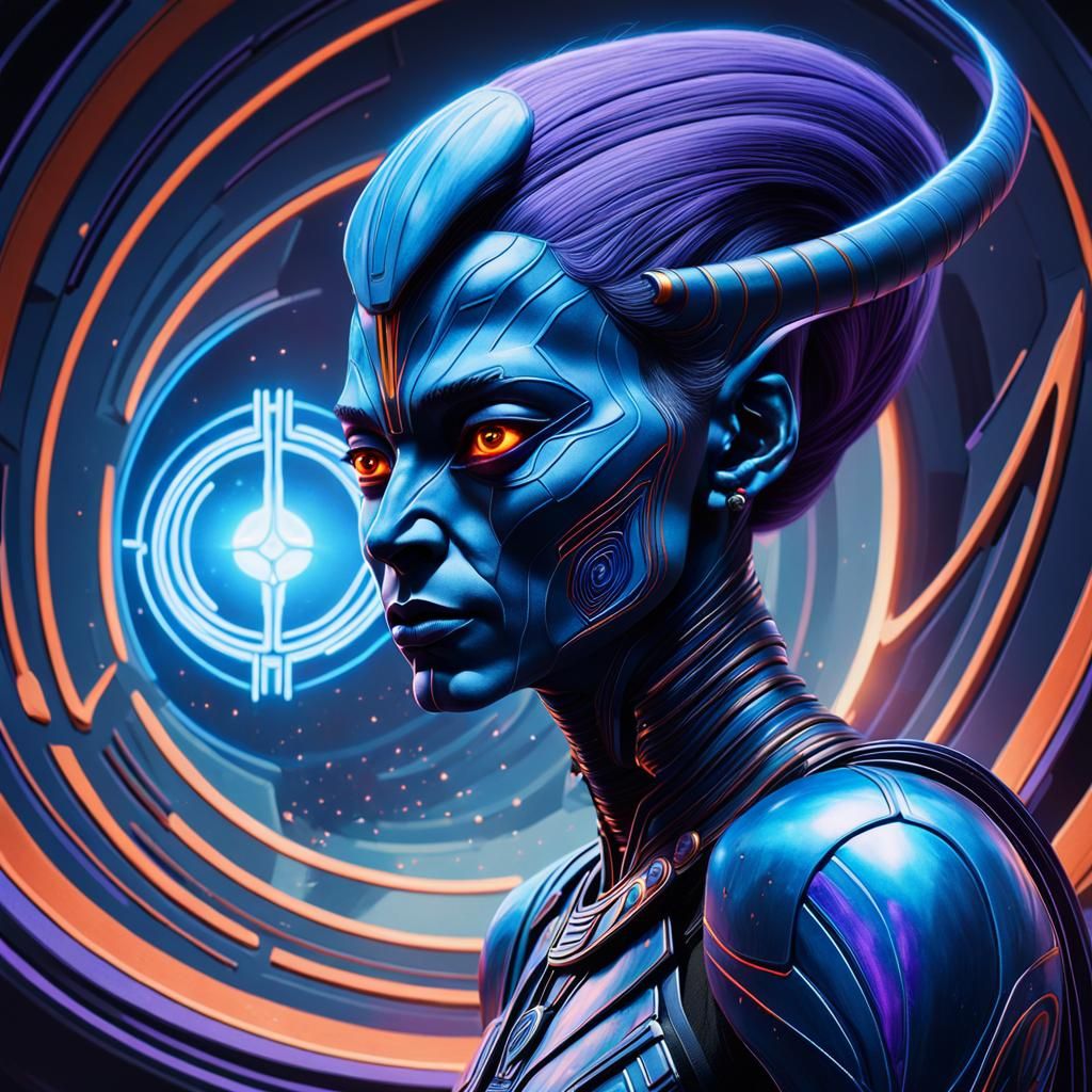 Andorian Confronts Peace Symbol in Surreal Portrait