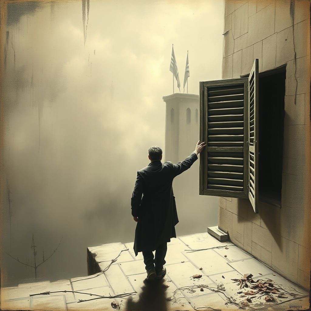 Dramatic Tower Scene in Dark Fantasy Style