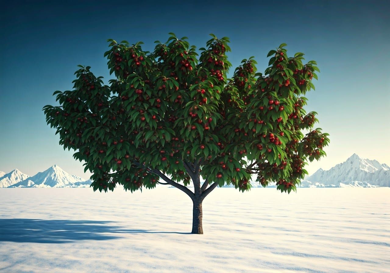 Cherry Tree in Snow, Cinematic Film Style