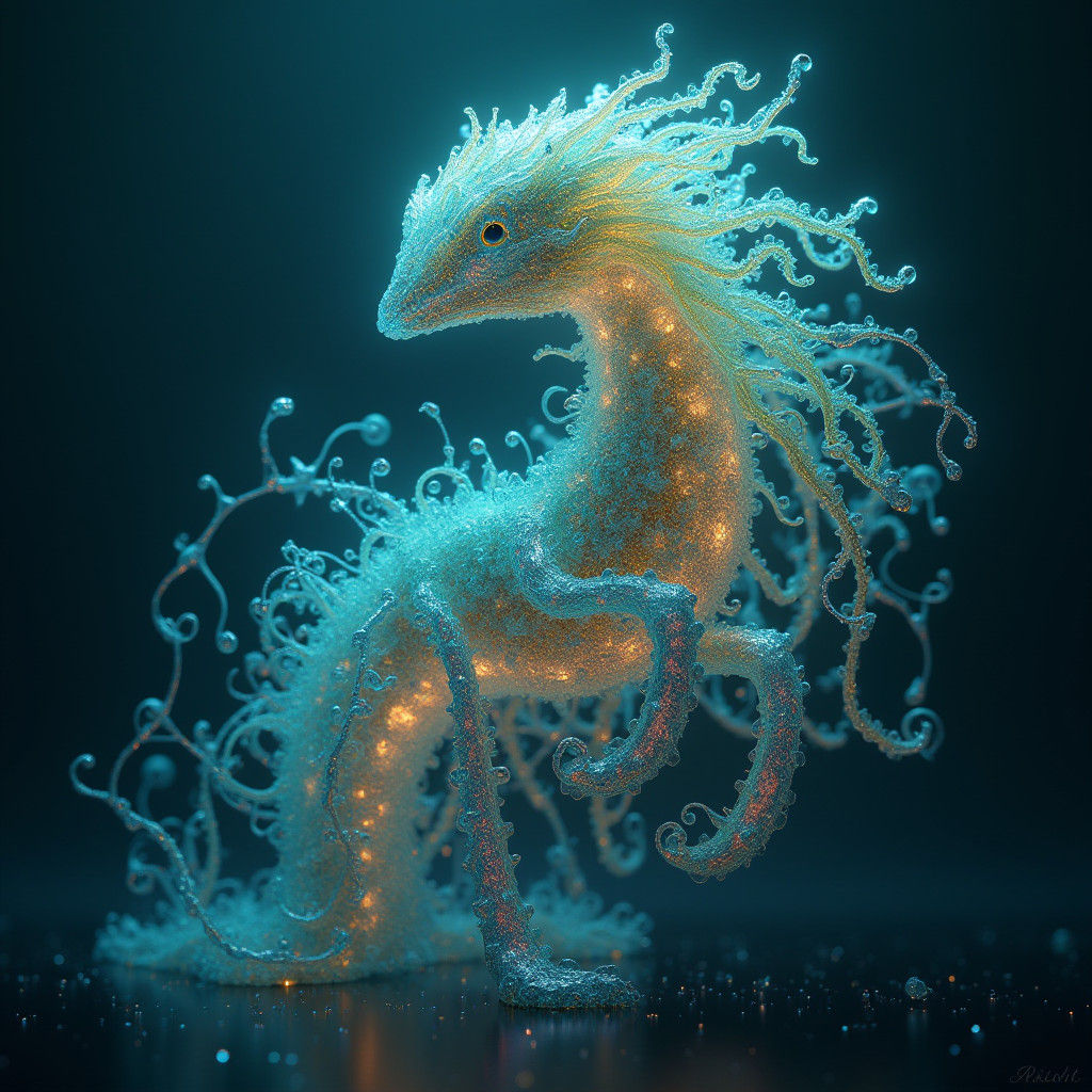 Ethereal Oxygen Creature in Dreamlike Biomechanical Style