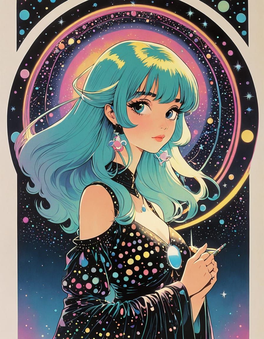 contrasting, early 1970s, starched