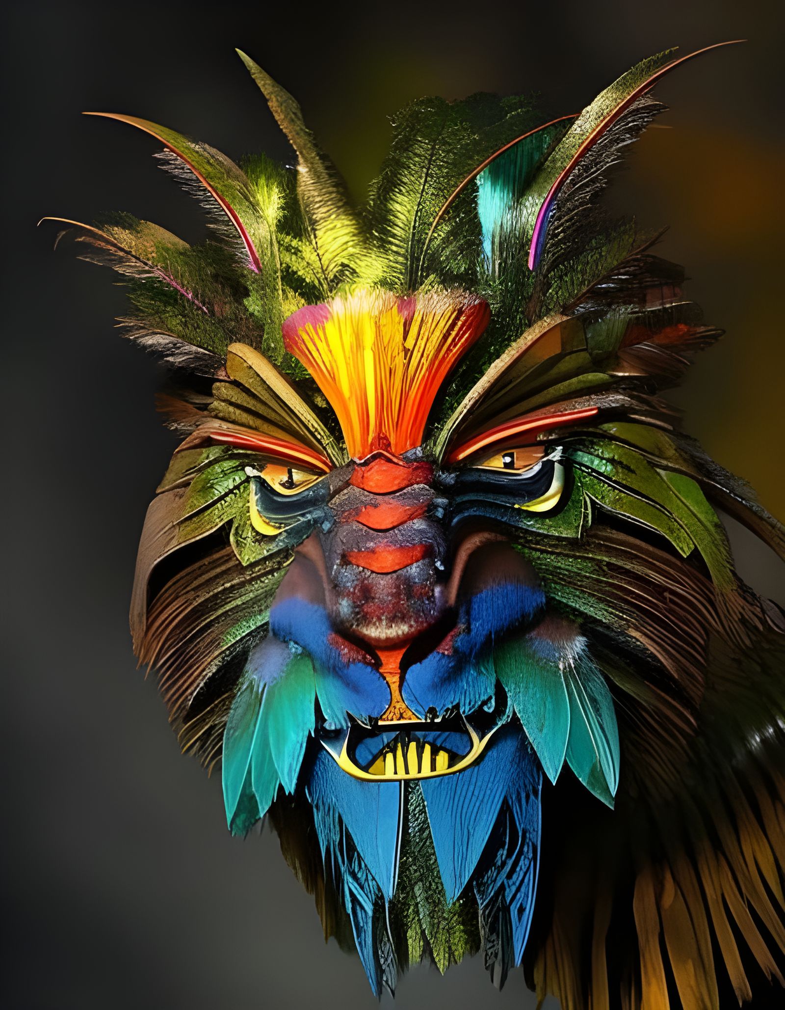 Menacing Troll in Stormy Jungle Landscape