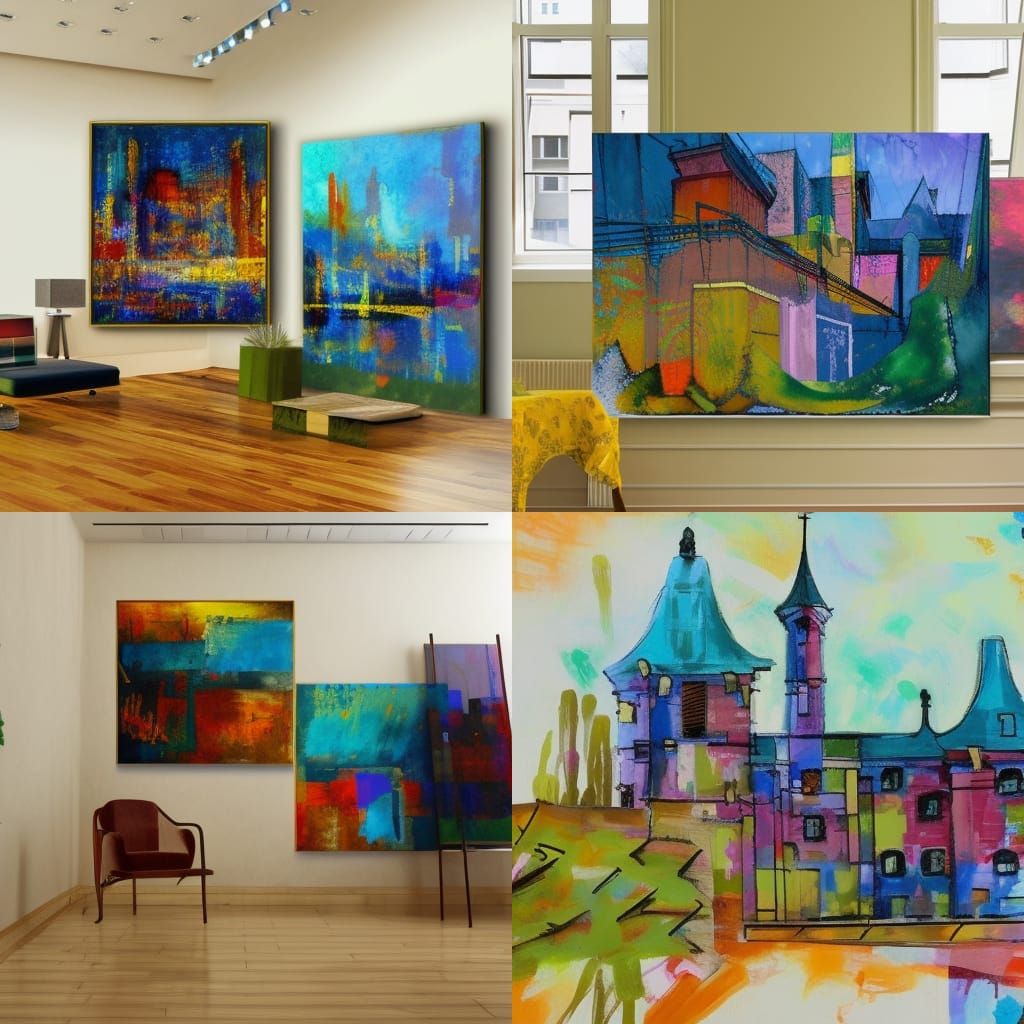 Abandoned Buildings in Gouache Impressionist Style