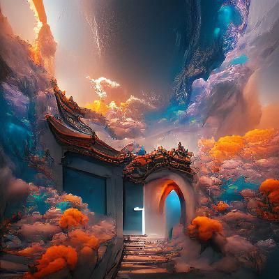 Heaven's Doorway: Detailed Fantasy Concept Art