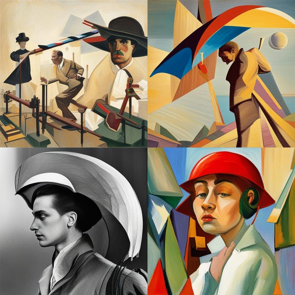 Geometric Abstract Painting in Modernist Style