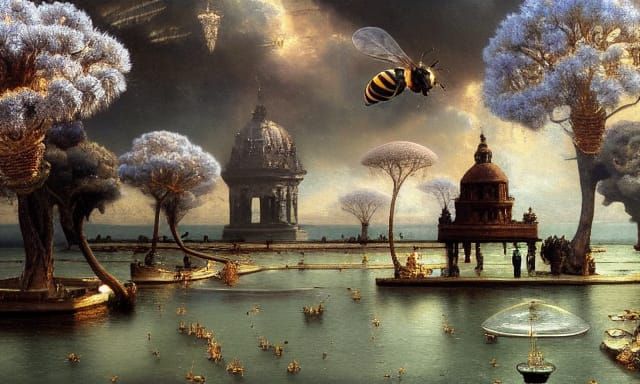 Bee State Dieselpunk Matte Painting in 8K