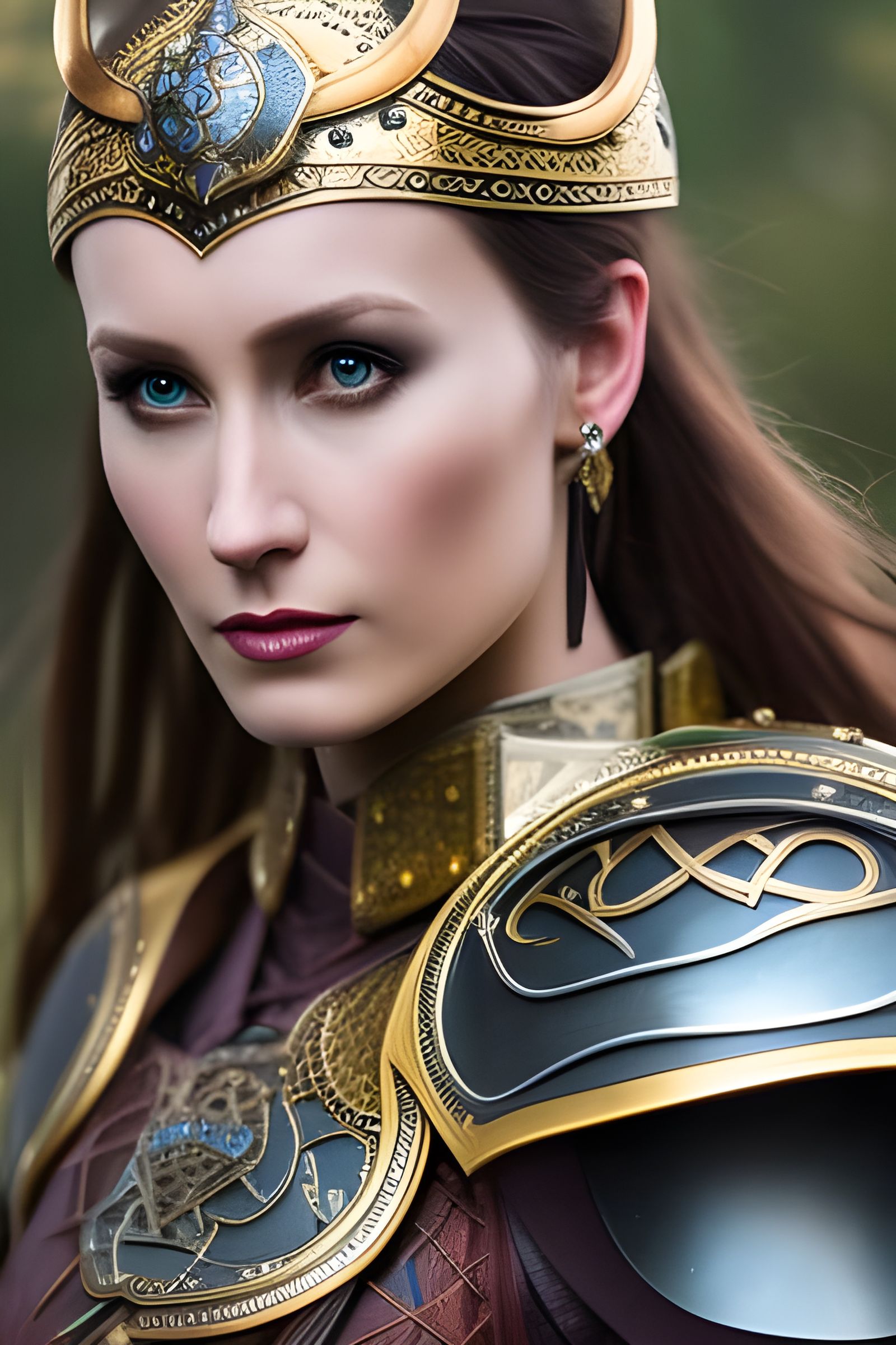 Viking Warrior in Ornate Armor, Hyperdetailed Portrait