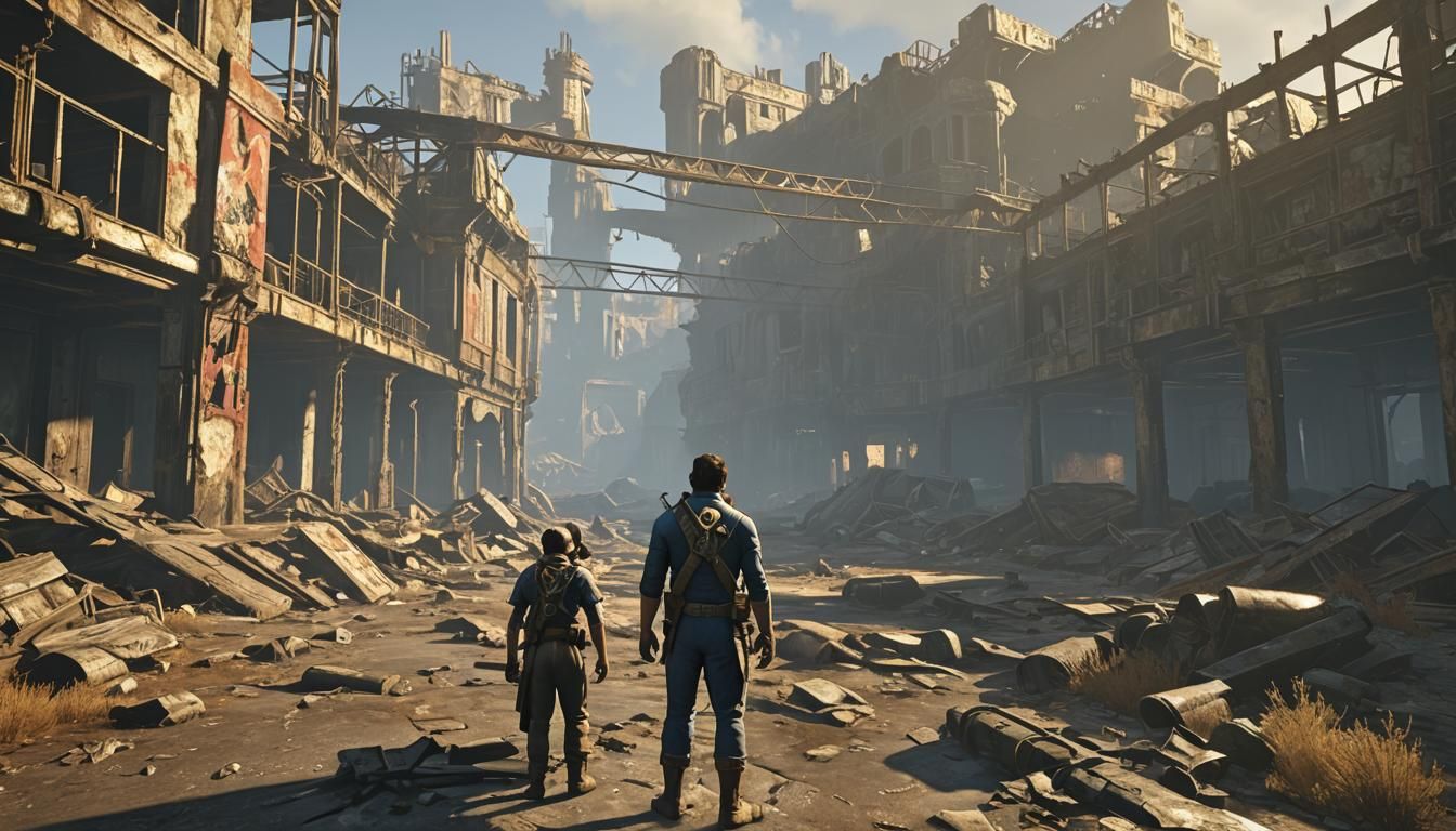 Brahmin Hiding in Abandoned Wasteland Building