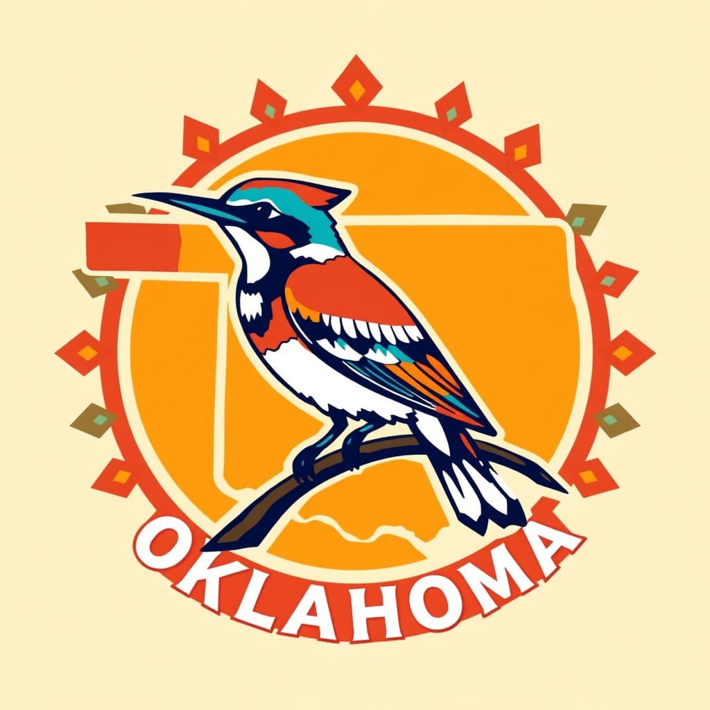 Oklahoma Logo: Native American-Inspired Bird Art