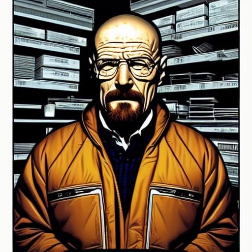 Walter White as Comic Book Art Movie Poster