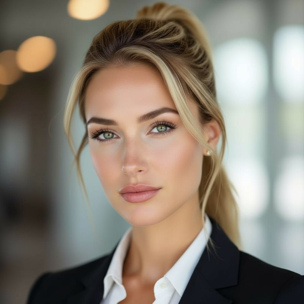 AI Recruiter in Sharp Power Suit, Professional Portrait