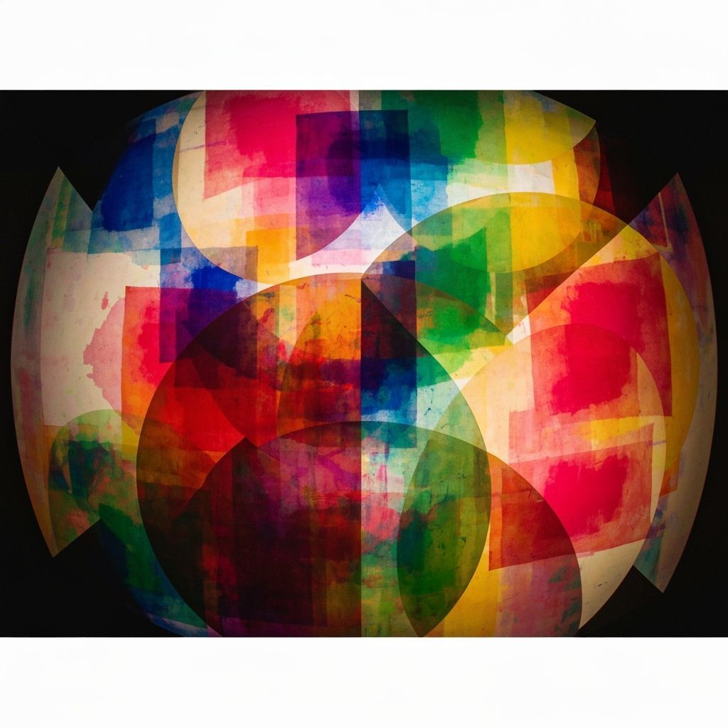 Abstract Overlapping Forms in Translucent Colors