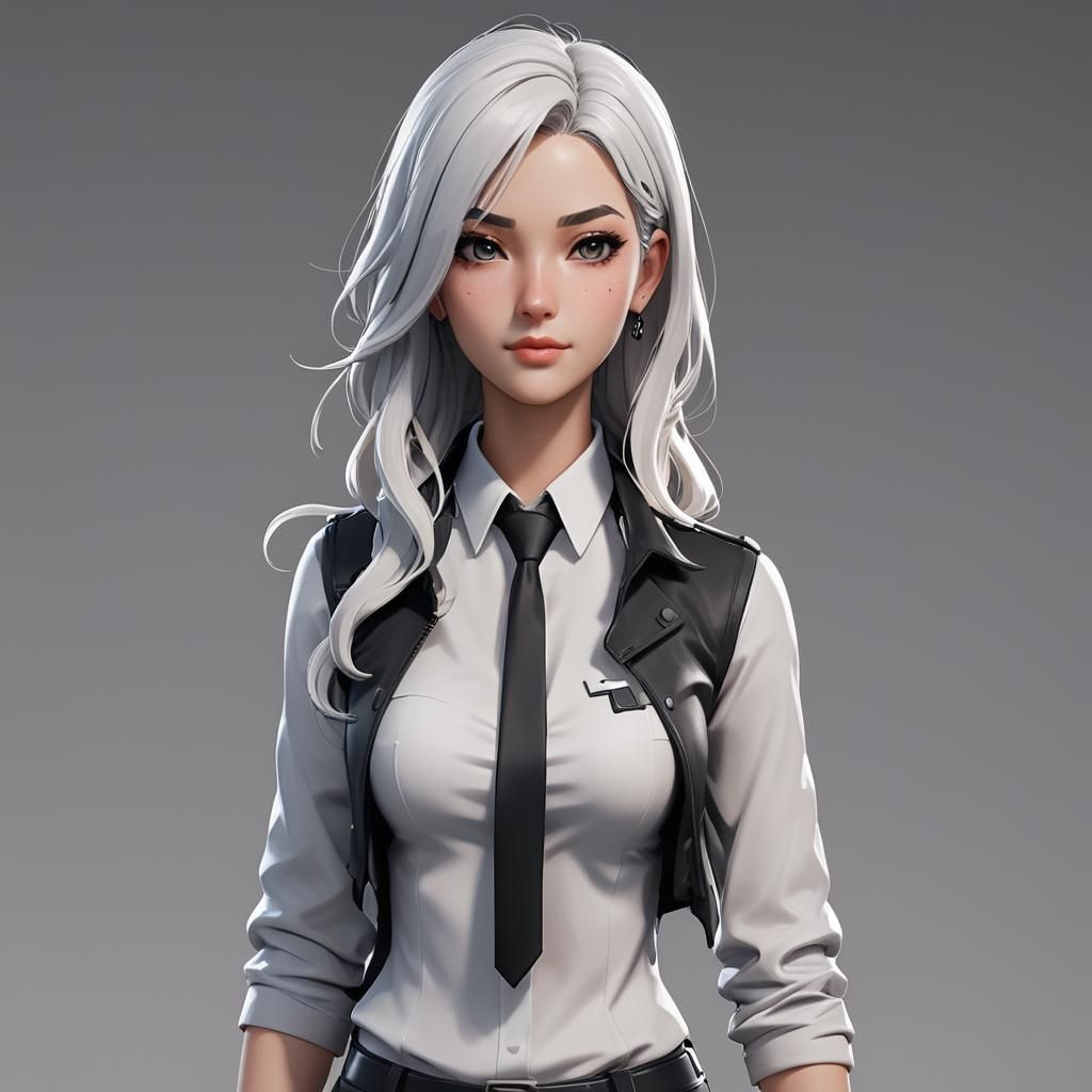 Fortnite Girl: 3D Anime Art Inspired by WLOP