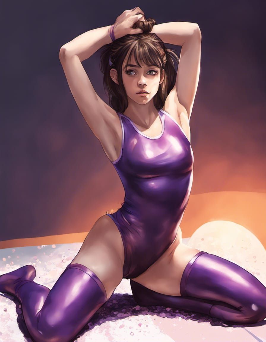 Gymnast in Candyland: Anime Style Full Body Portrait
