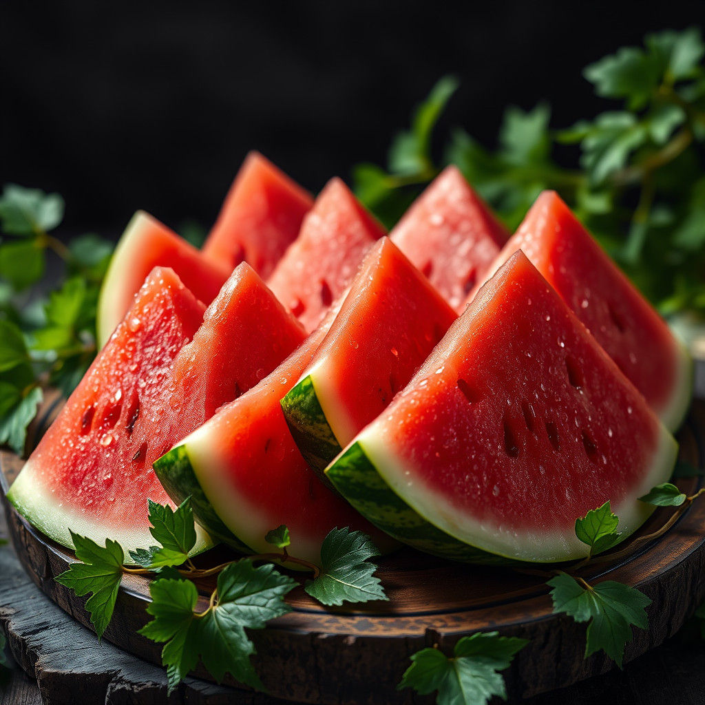 Hyperrealistic Watermelon Still Life with Cinematic Lighting
