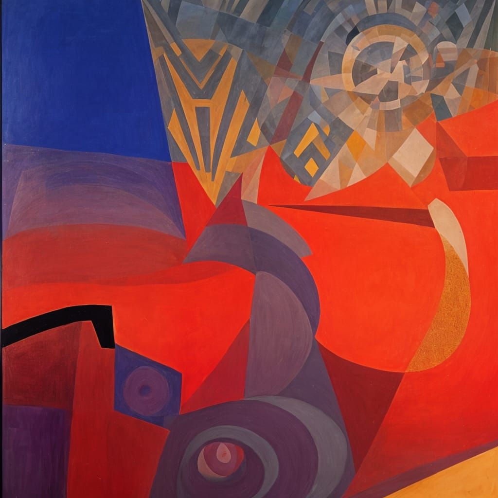 Geometric Abstract Masterpiece with Parallax Depth