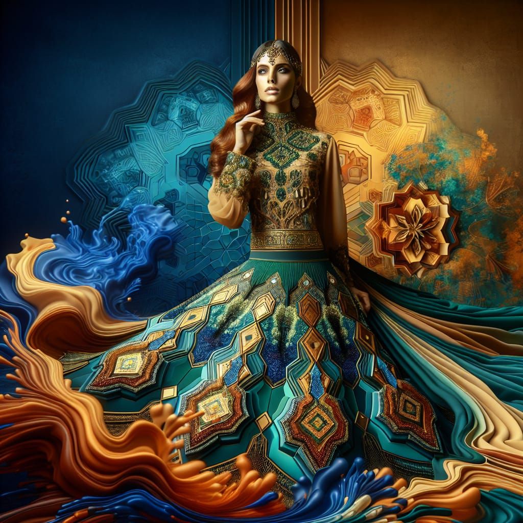 South Asian Dancer in Moroccan-Turkish Lampshade Skirt