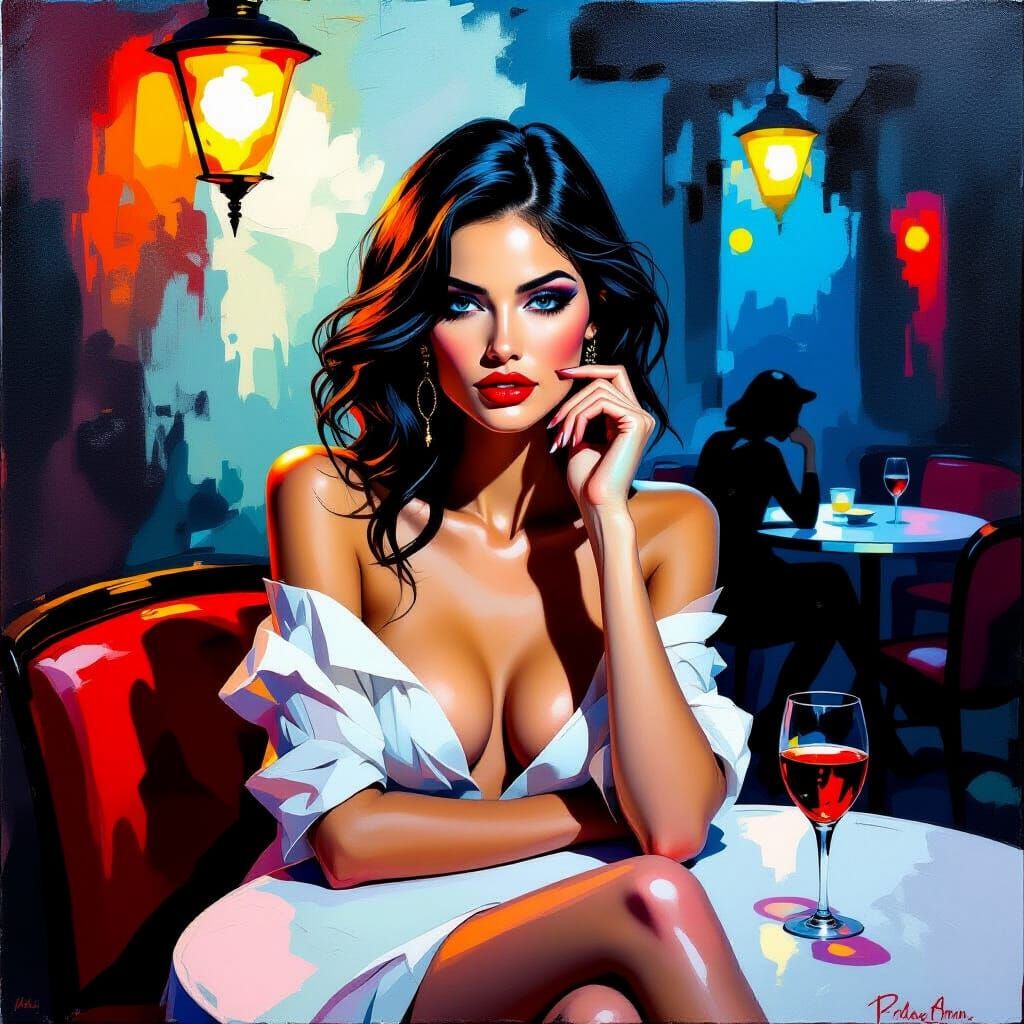 Surreal High Fashion Portrait in Impasto Style