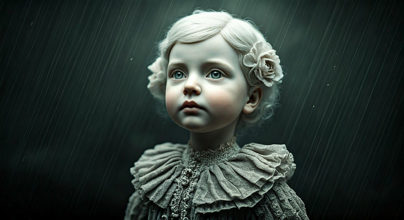 Ethereal Dreamscape with Perfect Eyes in Textile Art