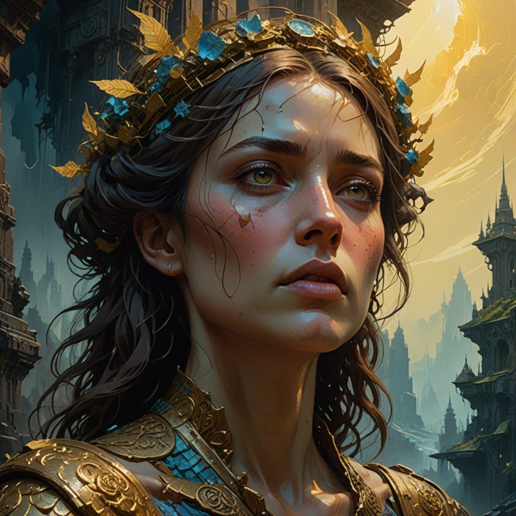 Surreal Divine Encounter in Vibrant Colors