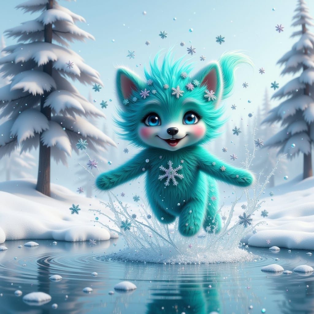 Crystal Puppy Leaps into Enchanted Winter Wonderland