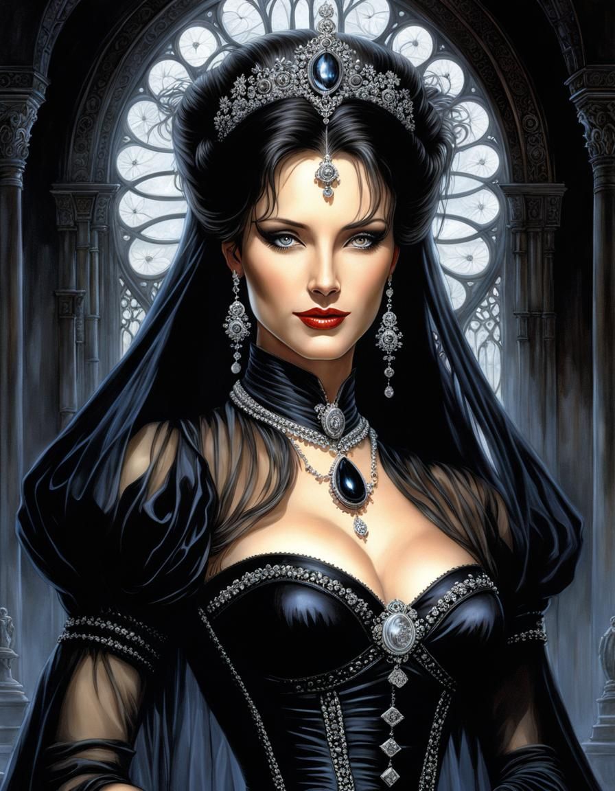 Luxurious Gothic Princess Portrait in Hyperrealistic 3D