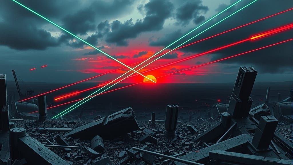 Future War Epic in Neon-Lit Ruins