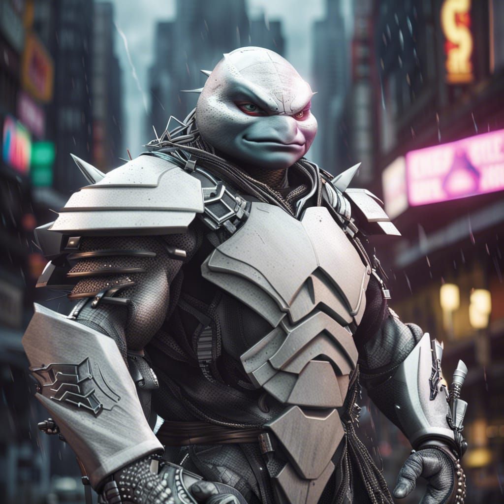 Cyberpunk Shredder Turtle in Ornate Armor