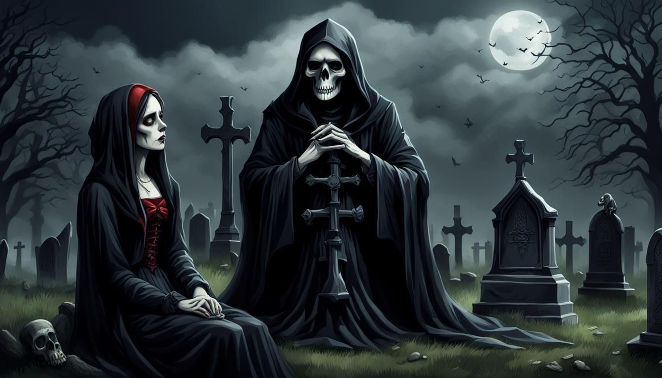Gothic Woman's Plea to the Grim Reaper