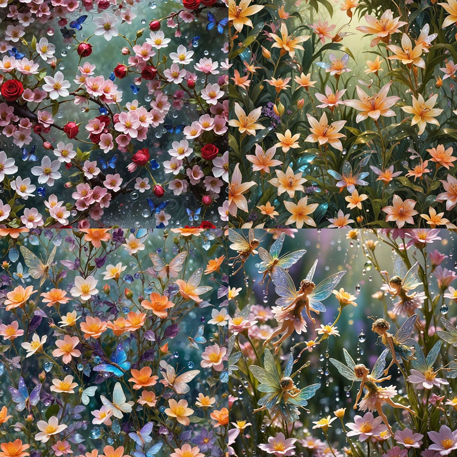 Fairies' Dew Bath: A Studio Ghibli-Inspired Scene