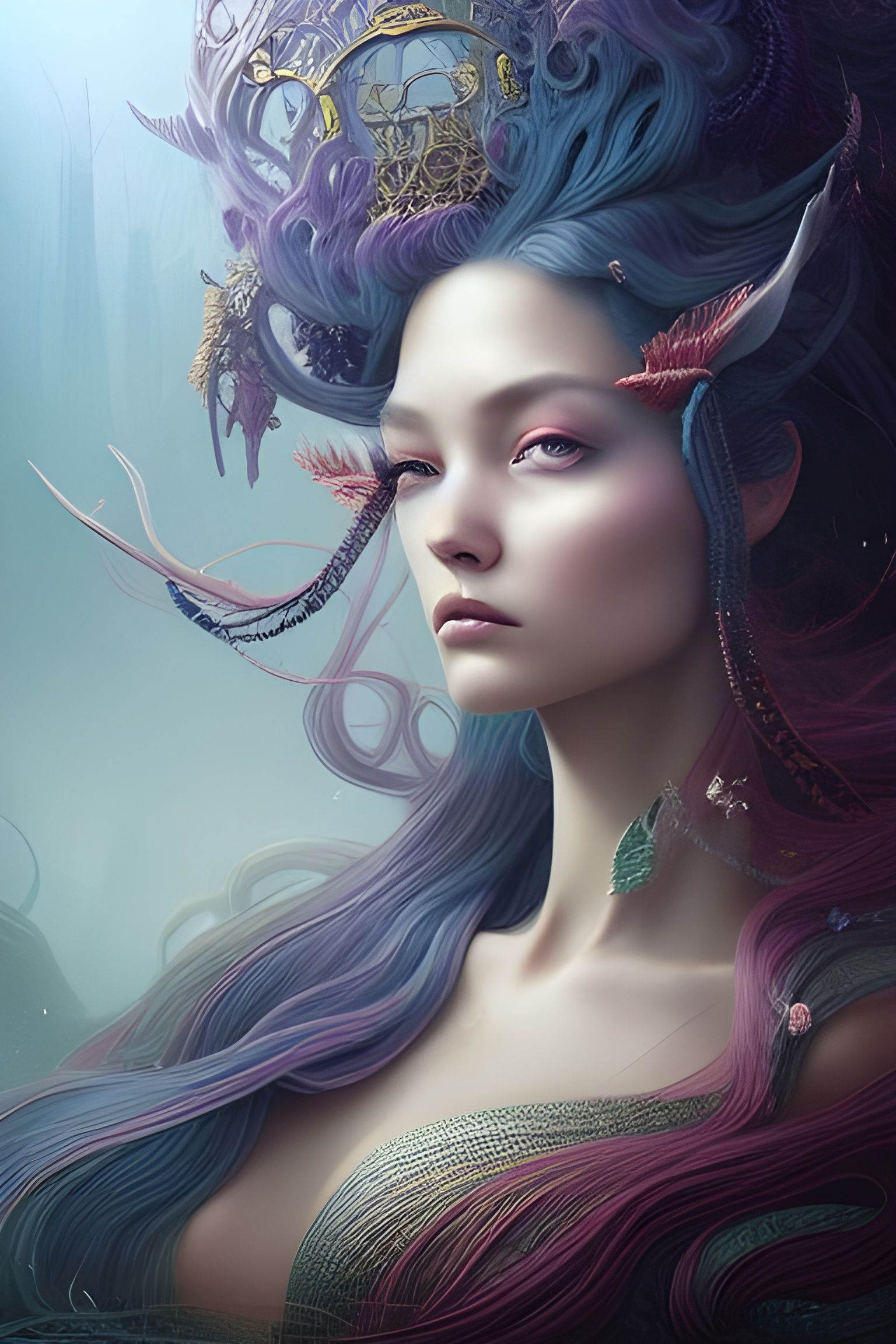 Celestial Portrait of Ariel as Matte Painting