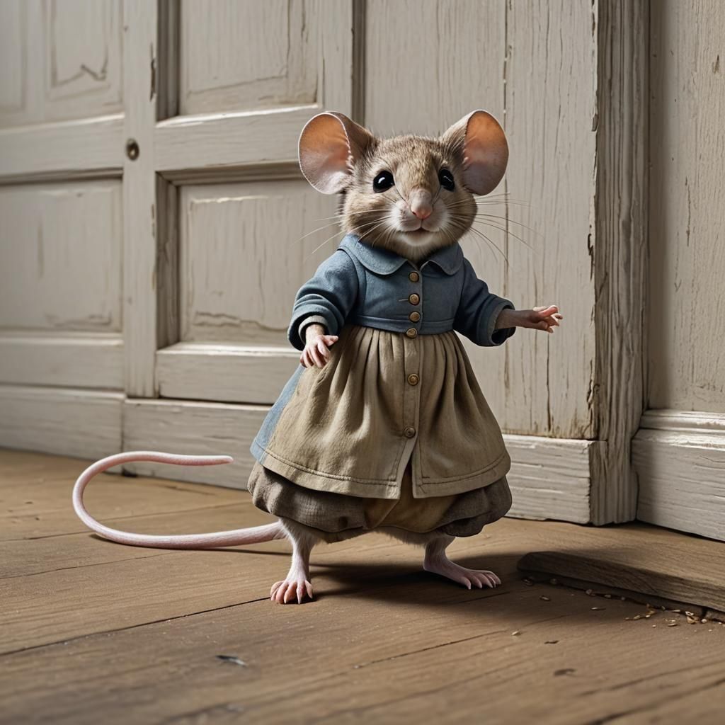 Mouse Girl Pirouette: A Victorian Surreal Portrait
