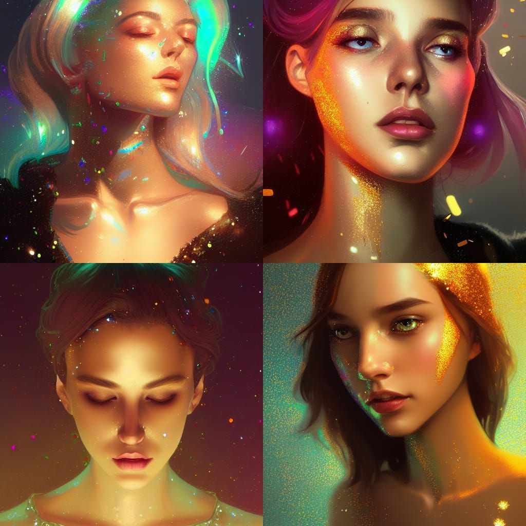 Glittering Portrait in Hyperdetailed Concept Art Style