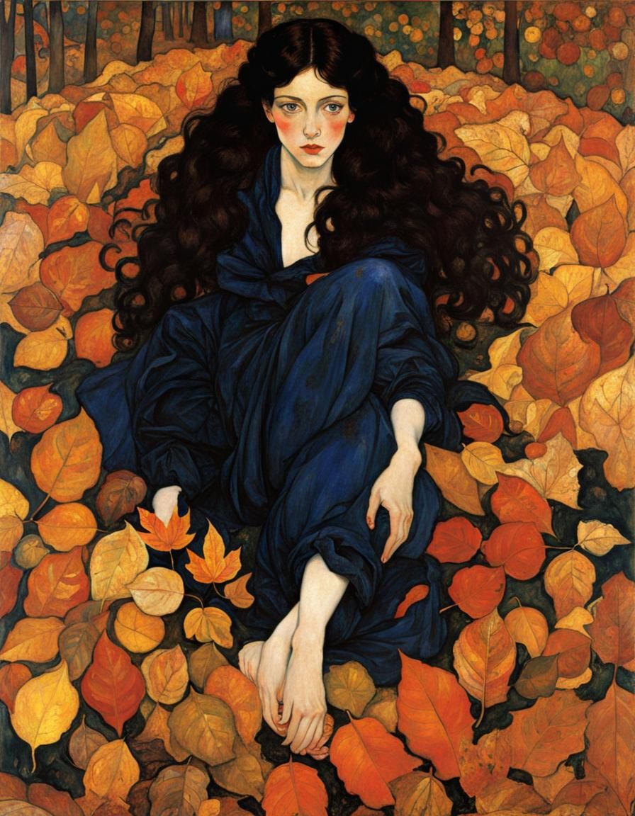 Egon Schiele Autumn Girl Expressionist Painting
