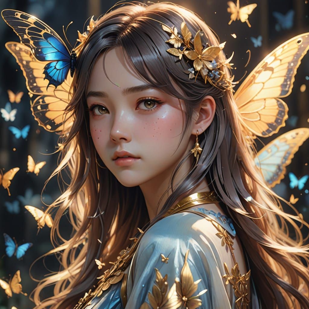 Ethereal Portrait in Watercolor Style