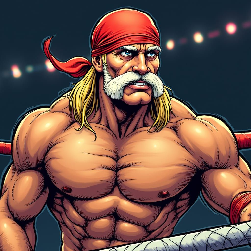 Hulk Hogan in Comic Book Style