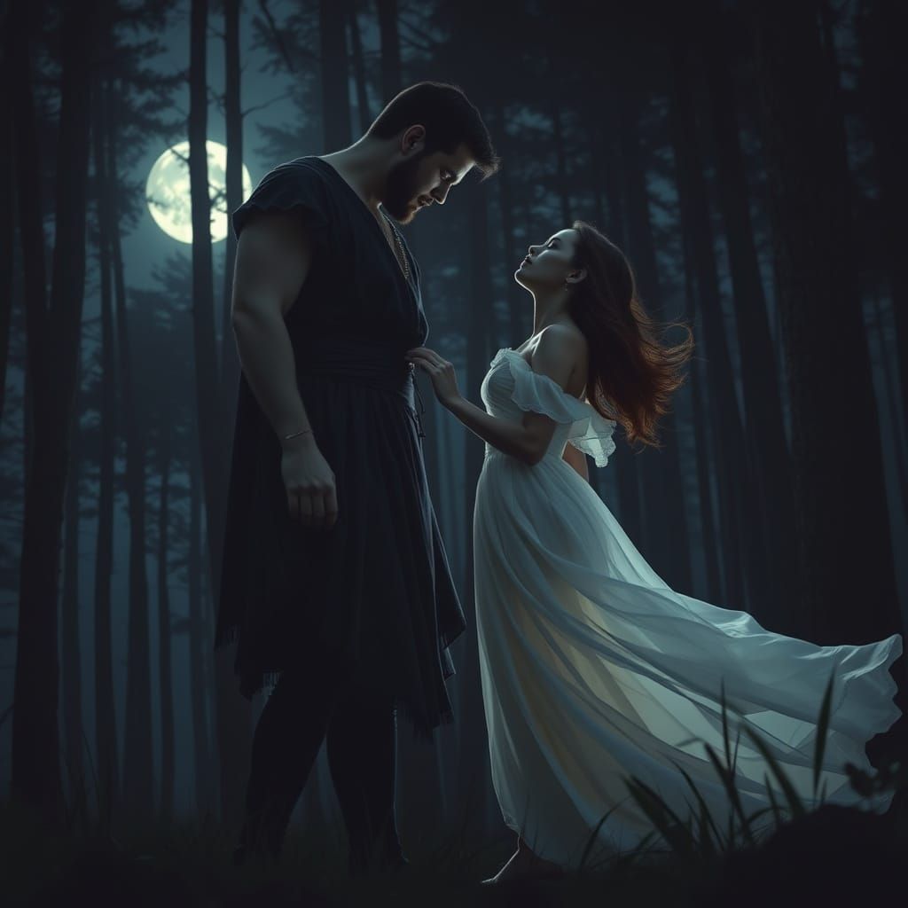 Ethereal Forest Romance in Mystical Realism Style