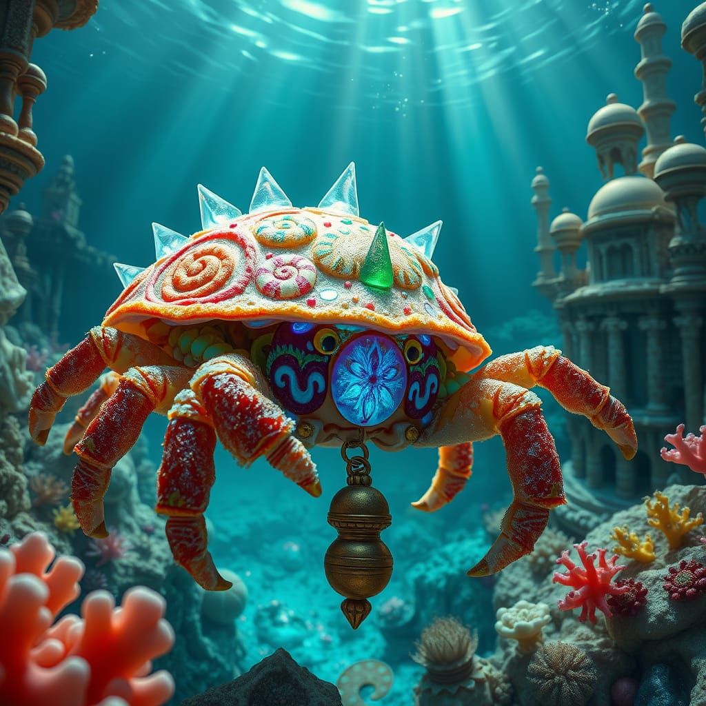 Hermit Crab Exploring Sunken Candy Metropolis