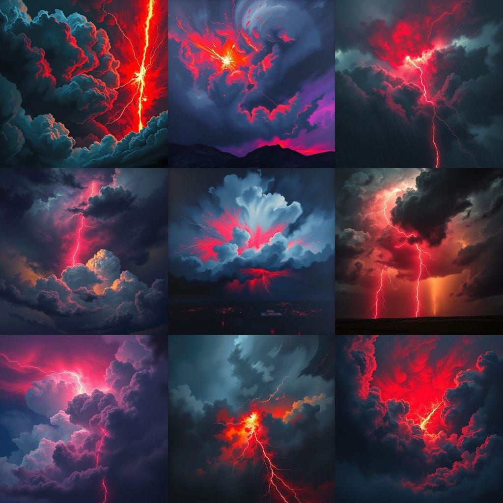 Electricity Illuminates Dark Stormy Skies in a Bold Flash of...