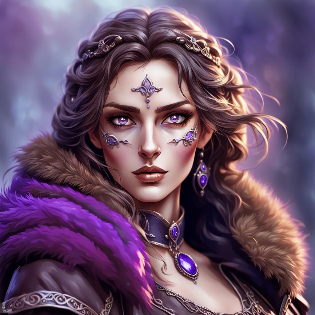 Slavic Mage Anime Portrait in Cel-Shaded Style