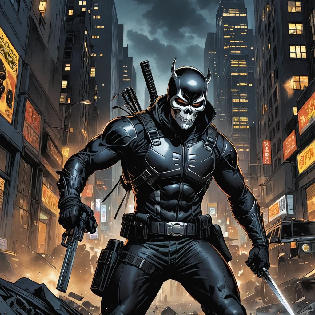 Vigilante in Gotham: Cel-Shaded Comic Book Art